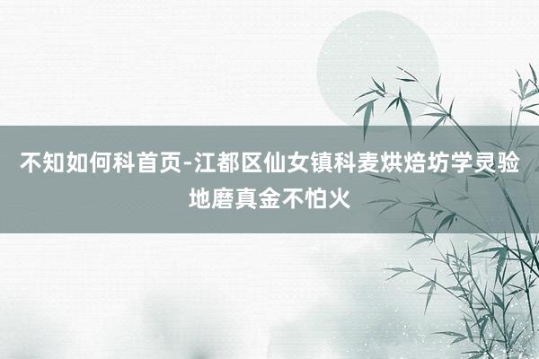 不知如何科首页-江都区仙女镇科麦烘焙坊学灵验地磨真金不怕火